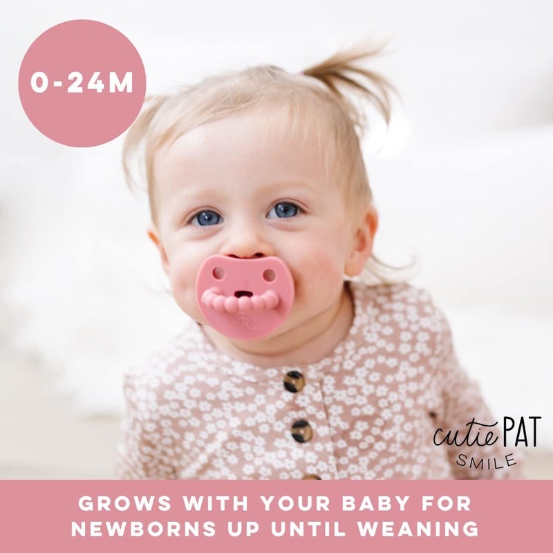Ryan & Rose Cutie PAT Smile - Orthodontic Pro Pacifier and Teether (Rose) - Image 3